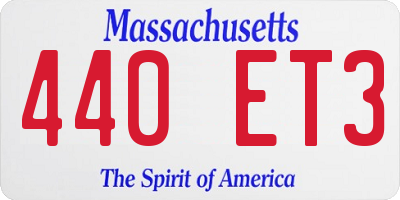 MA license plate 440ET3