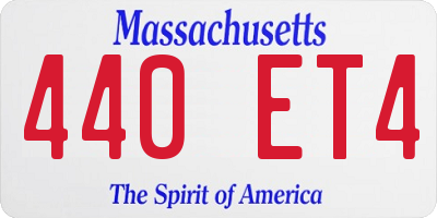 MA license plate 440ET4