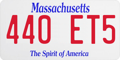 MA license plate 440ET5