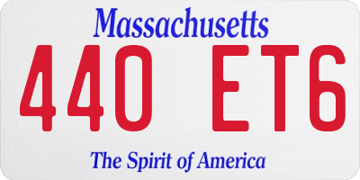 MA license plate 440ET6