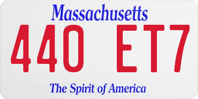MA license plate 440ET7