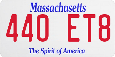 MA license plate 440ET8