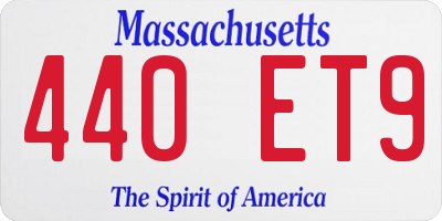 MA license plate 440ET9