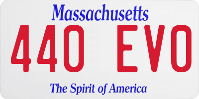MA license plate 440EV0