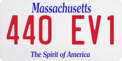 MA license plate 440EV1