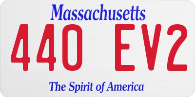 MA license plate 440EV2
