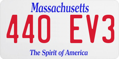 MA license plate 440EV3