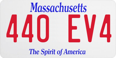 MA license plate 440EV4