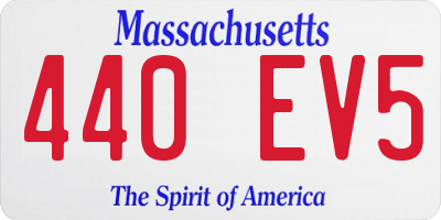 MA license plate 440EV5