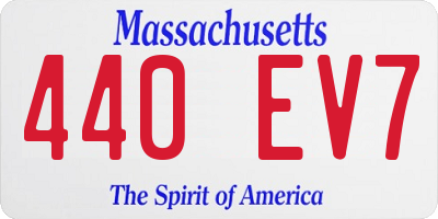 MA license plate 440EV7