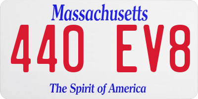 MA license plate 440EV8