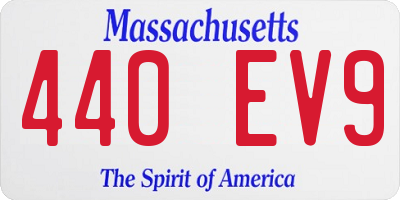 MA license plate 440EV9