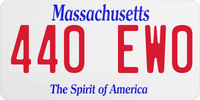 MA license plate 440EW0