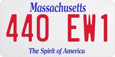MA license plate 440EW1