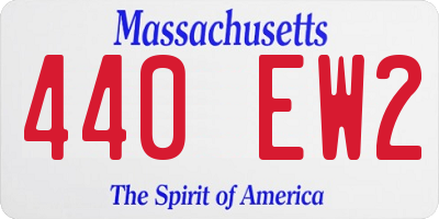 MA license plate 440EW2
