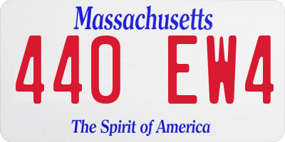 MA license plate 440EW4