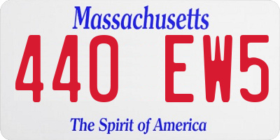 MA license plate 440EW5