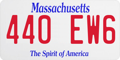 MA license plate 440EW6