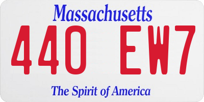 MA license plate 440EW7