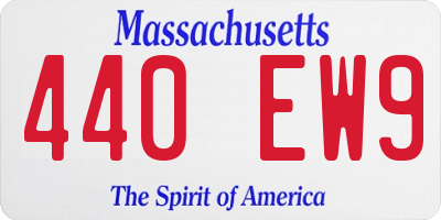 MA license plate 440EW9