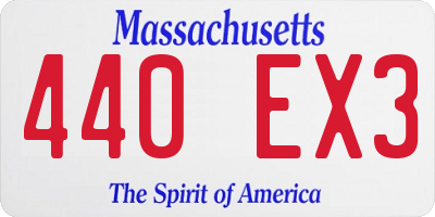 MA license plate 440EX3