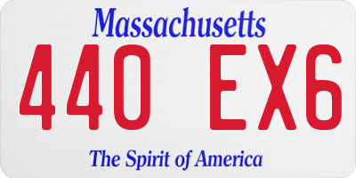 MA license plate 440EX6