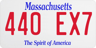 MA license plate 440EX7