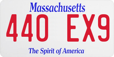 MA license plate 440EX9