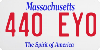 MA license plate 440EY0