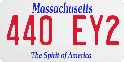 MA license plate 440EY2