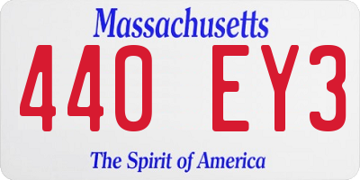 MA license plate 440EY3