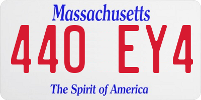 MA license plate 440EY4