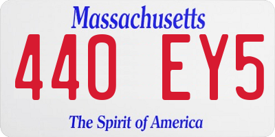 MA license plate 440EY5