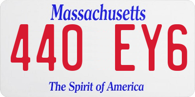 MA license plate 440EY6