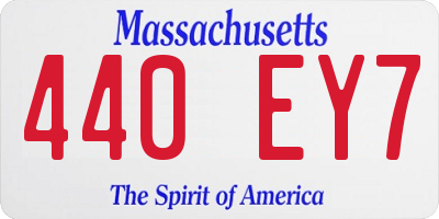 MA license plate 440EY7