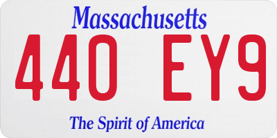 MA license plate 440EY9