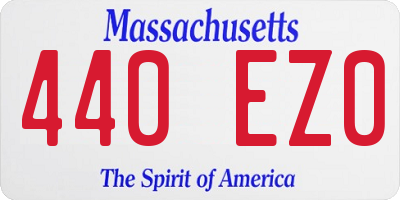 MA license plate 440EZ0