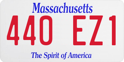 MA license plate 440EZ1