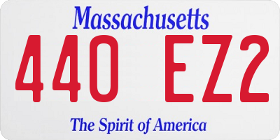 MA license plate 440EZ2