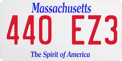 MA license plate 440EZ3
