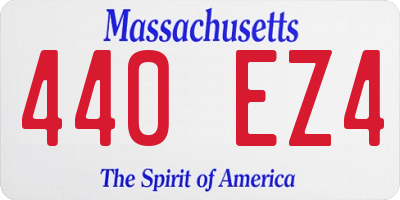 MA license plate 440EZ4