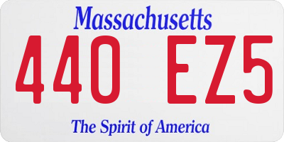 MA license plate 440EZ5