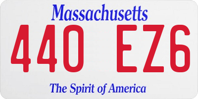 MA license plate 440EZ6