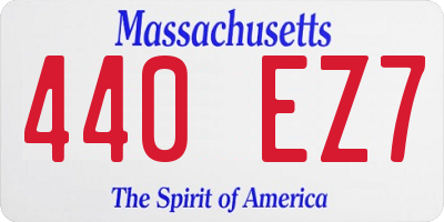 MA license plate 440EZ7