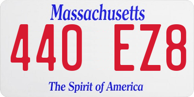 MA license plate 440EZ8