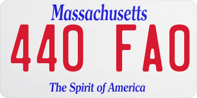 MA license plate 440FA0