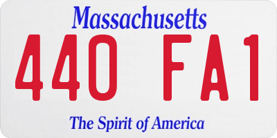 MA license plate 440FA1