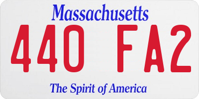 MA license plate 440FA2