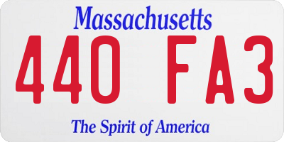 MA license plate 440FA3