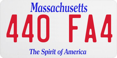 MA license plate 440FA4